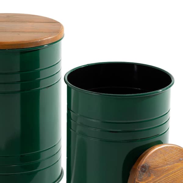 Glitzhome 19.29 in. H Modern Hunter Green Metal Storage