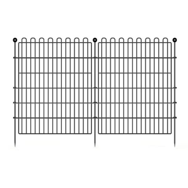 No Dig Decorative Garden Fence 32 in. H x 35.4 ft. L Metal Animal Barrier Fencing for Yard, Outdoor Dog, Pets, Landscape