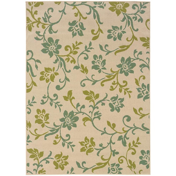 Adelaide Beige 2 ft. 5 in. x 4 ft. 5 in. Indoor/Outdoor Area Rug