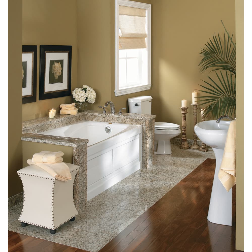Cetra 60" x 36" White Acrylic Alcove Whirlpool Bathtub
