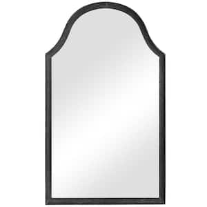 23.5 in. x 40 in. Modern Arch shape Black Hammered Metal Framed Decorative Mirror