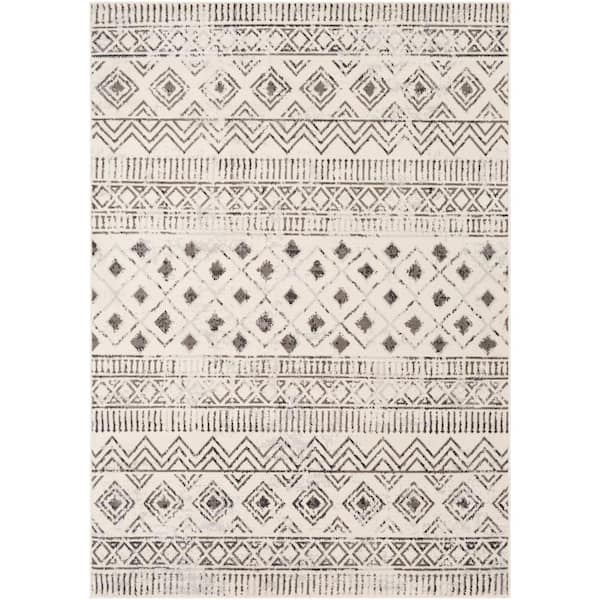 Livabliss Ingram Charcoal 5 ft. x 7 ft. Global Indoor Area Rug