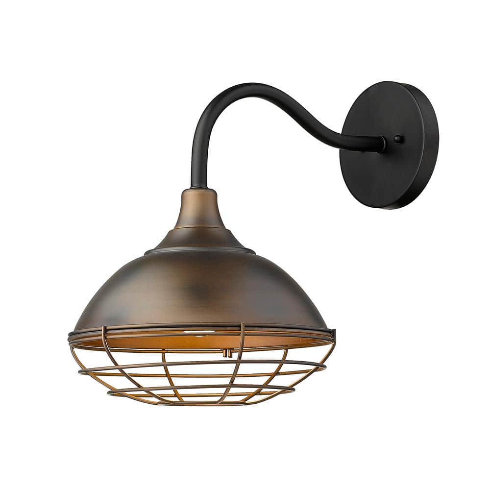 Afton Oil-Rubbed Bronze Industrial Outdoor Wall Light