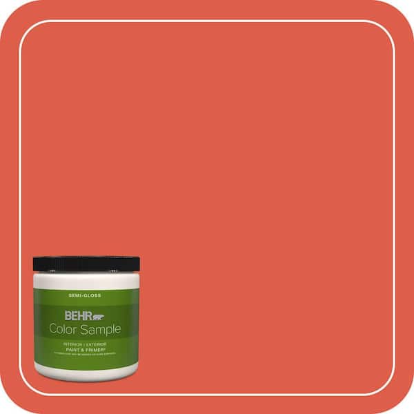 BEHR PREMIUM PLUS 8 oz. #P180-6 Pimento Semi-Gloss Interior/Exterior Paint & Primer Color Sample