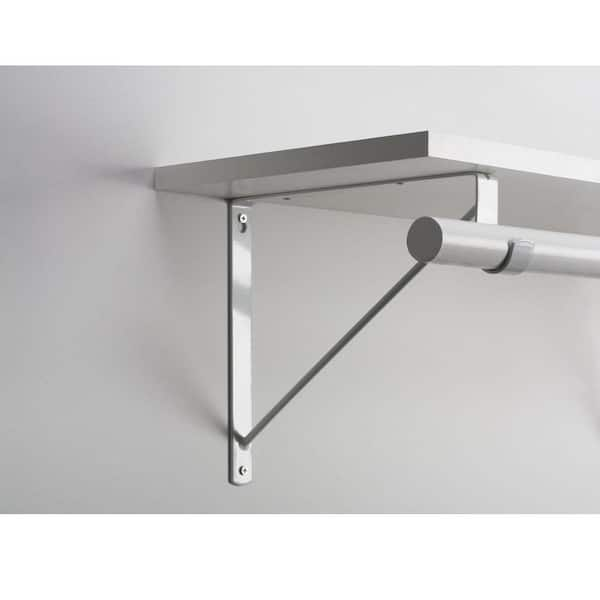 White Heavy-Duty Shelf Bracket and Rod Support