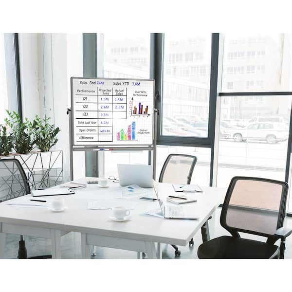 Luxor Lean Board 48 in. x 36 in. Mobile Magnetic Whiteboard (1