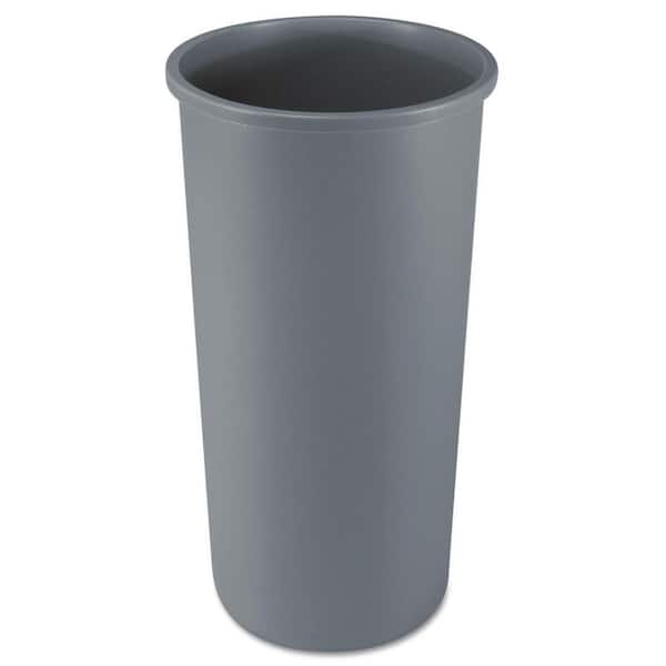 Untouchable 22 Gal. Gray Plastic Round Trash Can