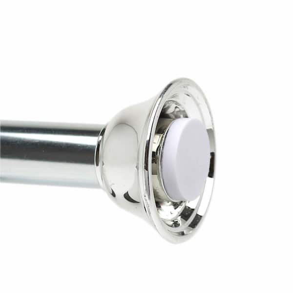 Zenna Home Decorative Minial 27 in. - 40 in. Adjustable Tension No-Tools Stall Shower Rod in Chrome