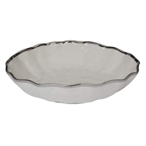 13 in. 101 fl. oz. Multi-Colored Porcelain Regency Silver Serving Bowl