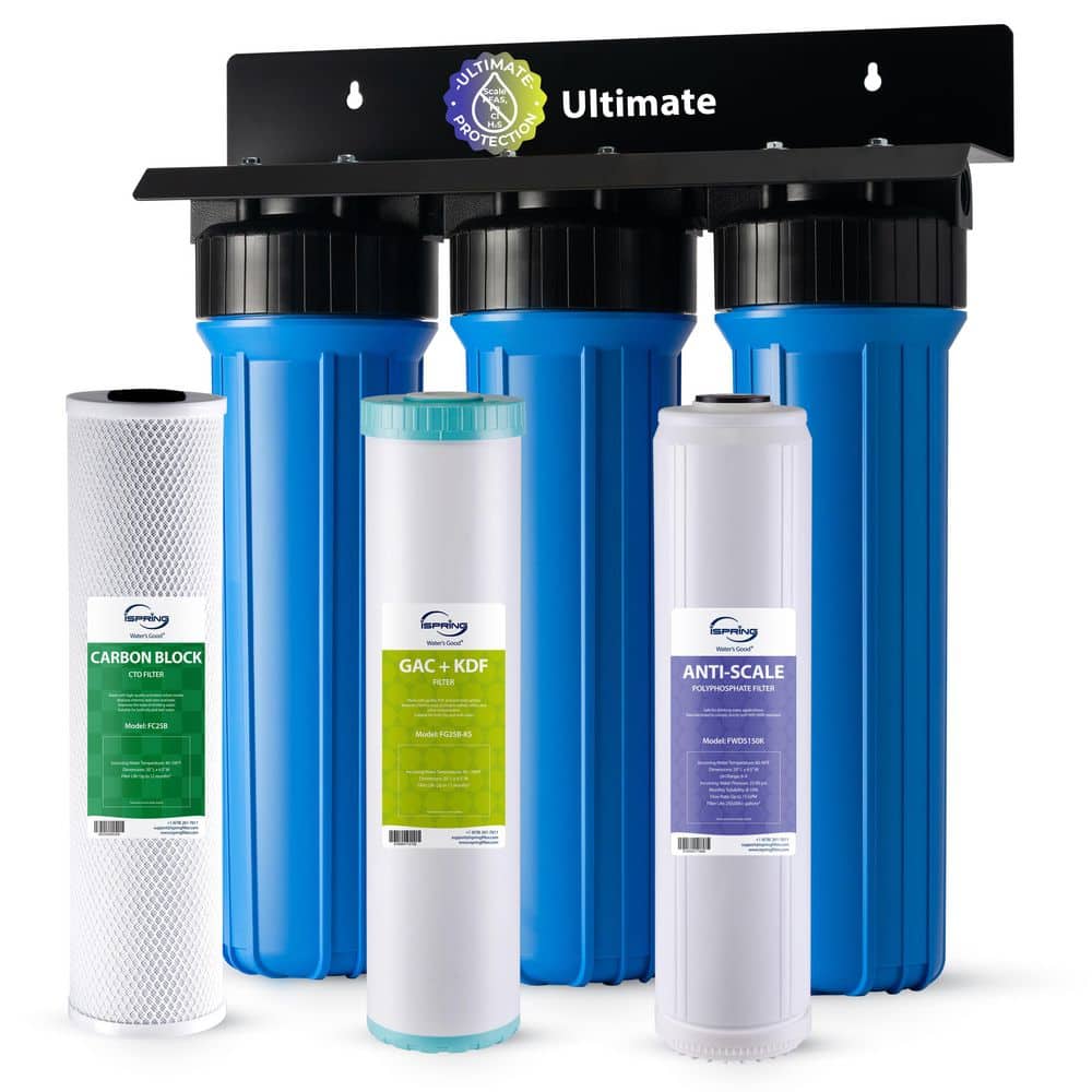 Ultimate Protection Whole House Water Filter System, Reduces Scale, Lead, PFAS, Chloramine, up to 99% Chlorine, and More