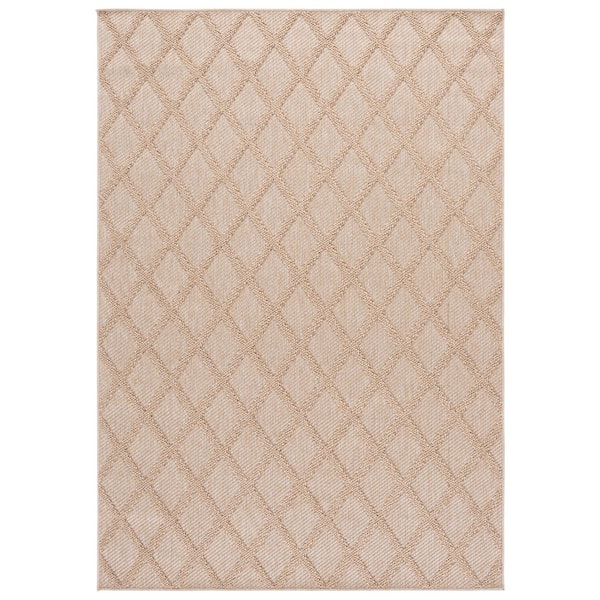 Highland 9 ft. x 12 ft. Gold/Ivory Diamond Area Rug