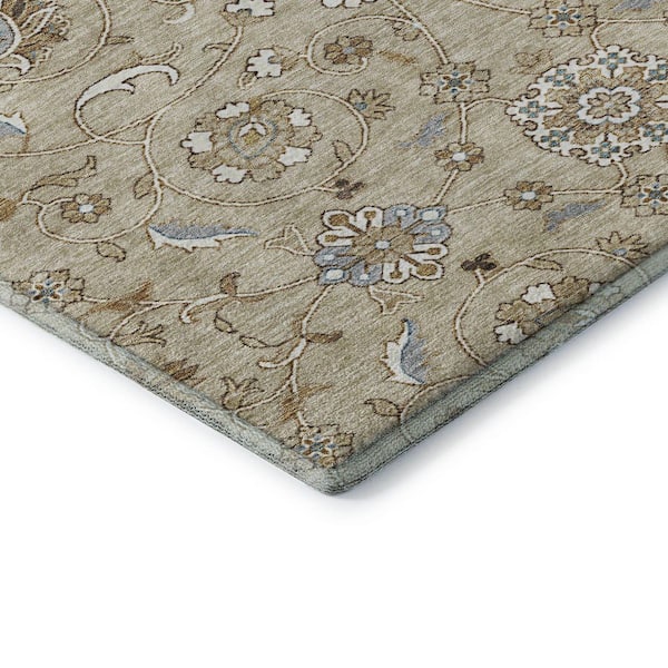 Mayfield Premium Machine Washable Abstract AMF1149 Beige 9 ft. x 12 ft. Area Rug