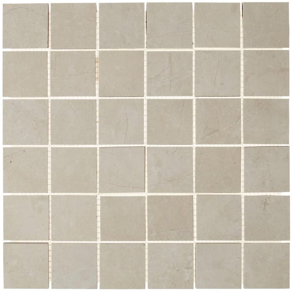 Unbranded Metropolitan Beige 12 in. x 12 in. x 9mm Matte Glazed Porcelain Rectified Mesh-Mounted Mosaic Tile