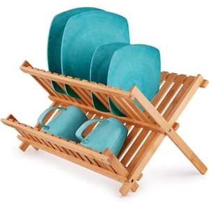 Foldable Bamboo Drying Dish Rack - 2-Tier