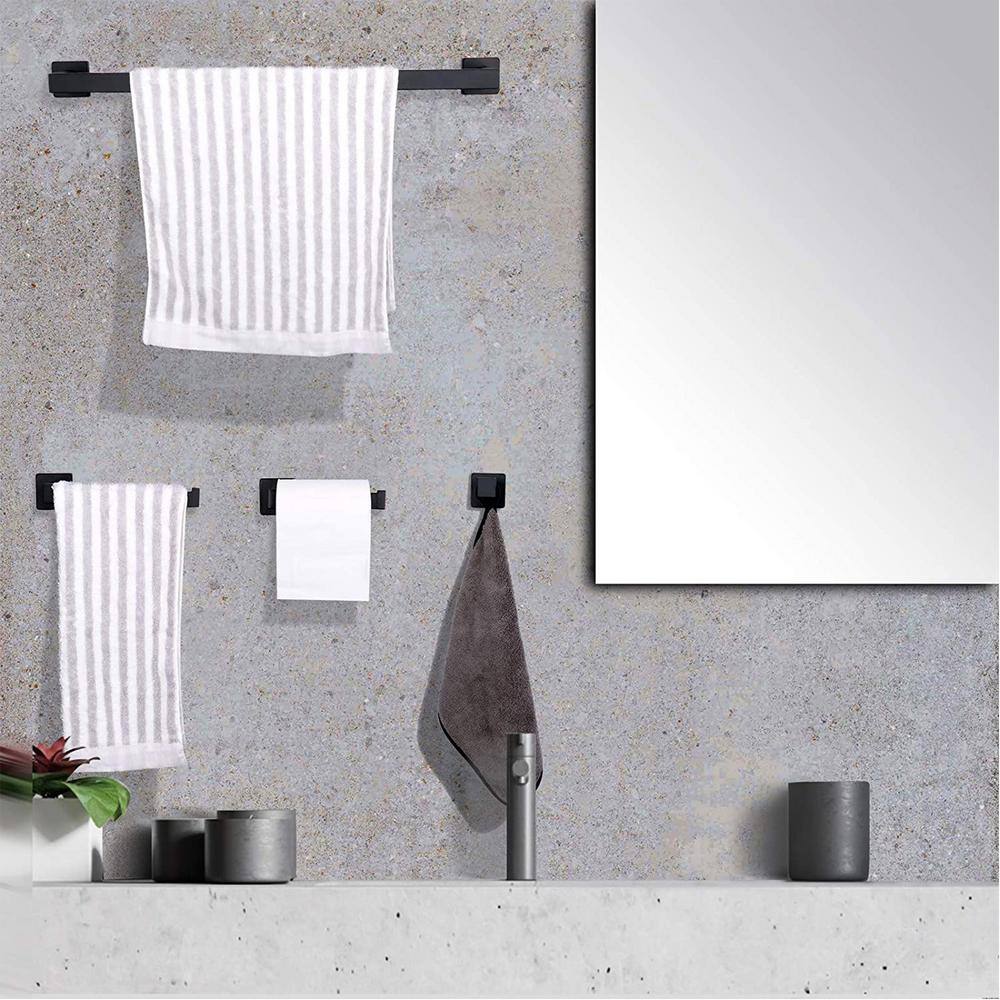 Matte Black Stainless Steel 4-Piece Bath Hardware Set