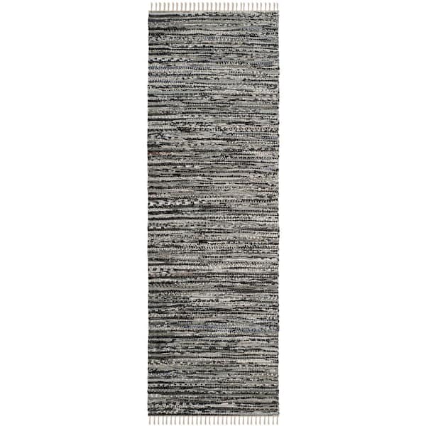 Rag Rug Gray 2 ft. x 8 ft. Striped Runner Rug