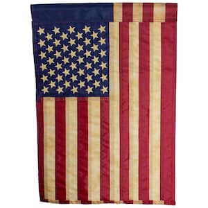 12.5 in. x 18 in. Embroidered Tea-Stained American Garden Flag