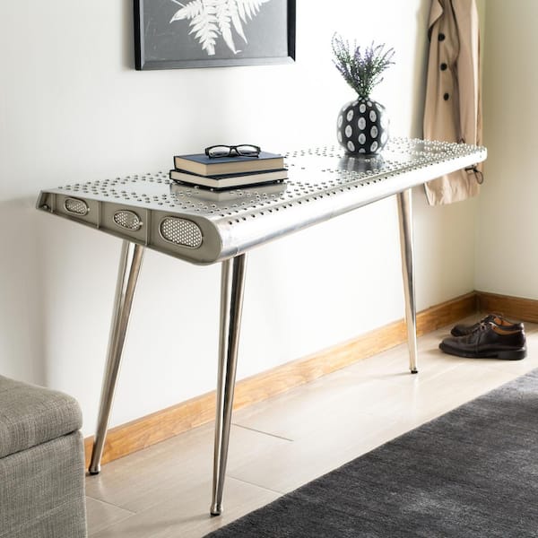 SAFAVIEH Aviator 55 in. Silver Rectangle Console Table