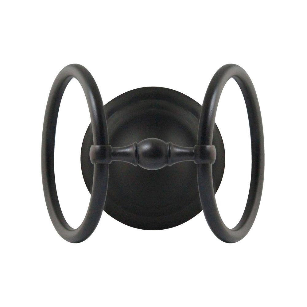 17" Oil Rubbed Bronze Freestanding Double Towel Ring