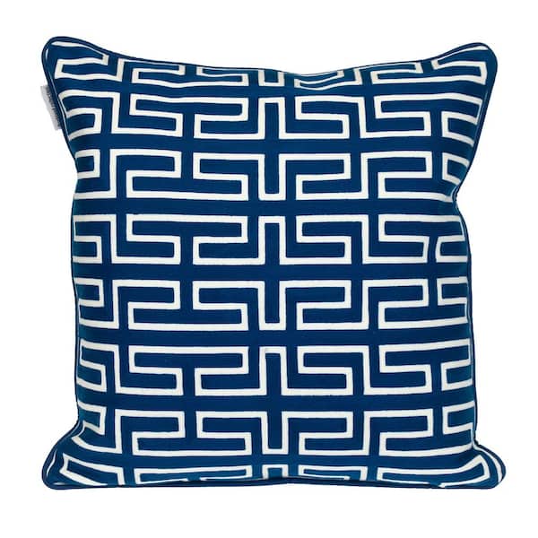 PARKLAND COLLECTION 20 X 20 Transitional Geometric Blue Square 20 in. x 20 in. Pillow