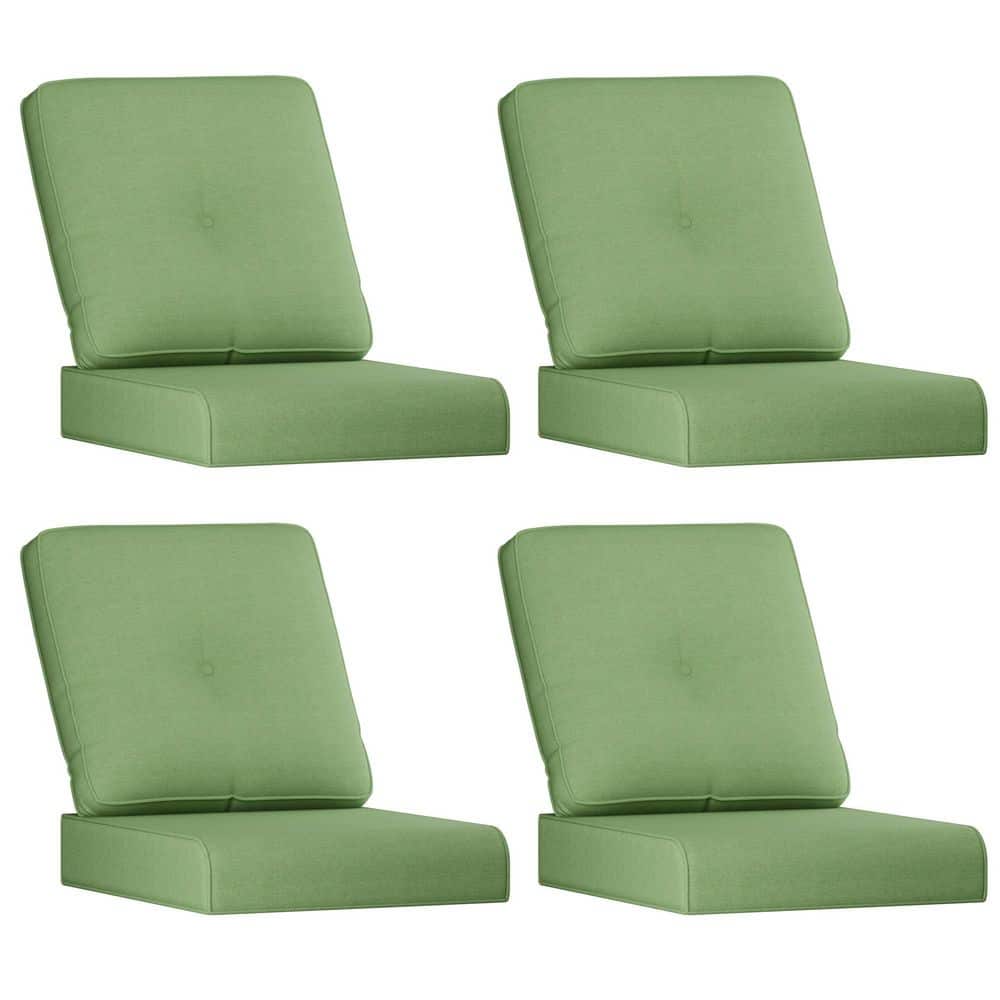 22 in. x 24 in. 4-Piece Thick Outdoor Patio Replacement Cushion Set with Zipper Design for Lounge Chairs in Green price history on PriceWatchPro