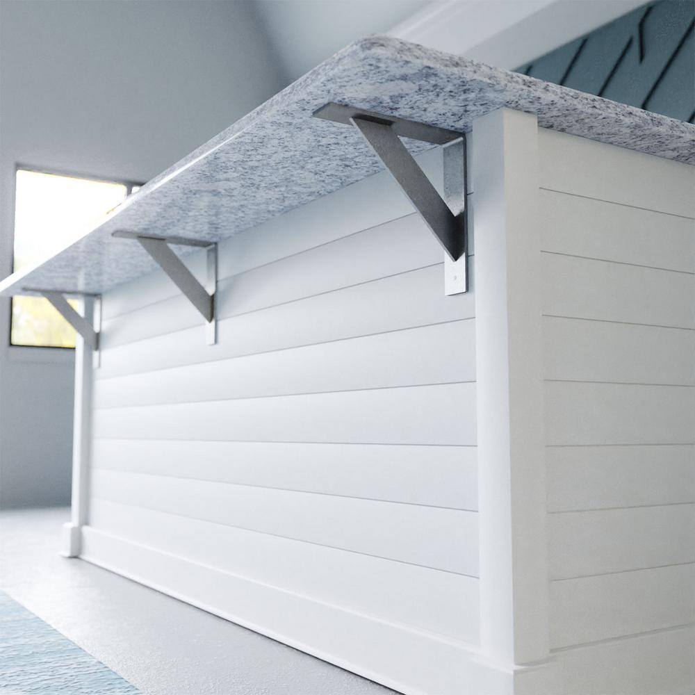 White Steel 18'' Bracket for Shelves and Countertops
