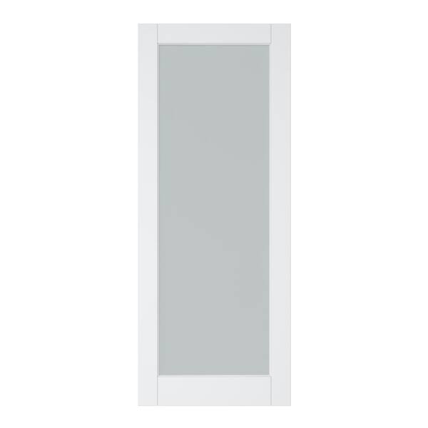 ARK DESIGN 36 In. X 80 In. Solid Core MDF 1-Lite Tempered Frosted Glass ...