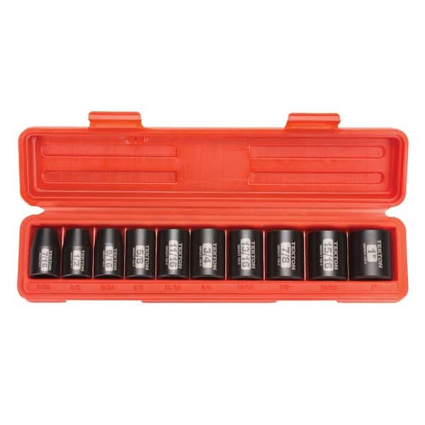 TEKTON 1/2 in. Drive 7/16-1 in. 6-Point Shallow Impact Socket Set