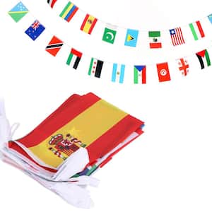 5.5 ft. x 8.2 ft. Countries String Flag International Bunting Pennant Banner for Grand Opening Party Events 100 Flags