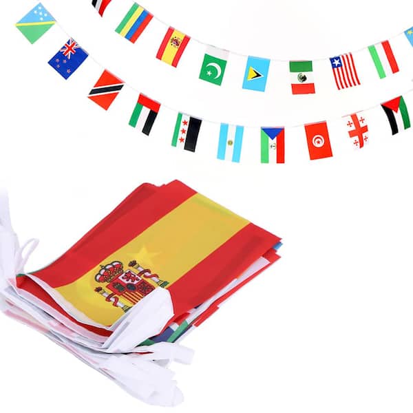 ANLEY 5.5 ft. x 8.2 ft. Countries String Flag International Bunting Pennant Banner for Grand Opening Party Events 100 Flags
