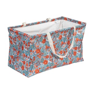 Multicolor Flower Polyester Water-Resistant Vinyl Lining Tote Bag with Handles