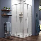 Cornerview 36 in. x 36 in. x 74.75 in. Framed Corner Sliding Shower Enclosure in Chrome with White Acrylic Base