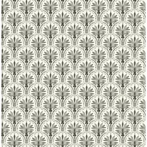 Scalloping Charcoal Vinyl Peel and Stick Wallpaper Roll (Covers 30.75 sq. ft.)