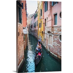 "Colorful Canal With a Gondola, Venice, Italy, Europe" by Circle Capture Canvas Wall Art