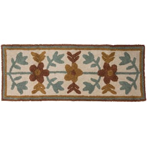 2 x 5 ft. Multicolored Floral Cotton Tufted Floor Runner Rug