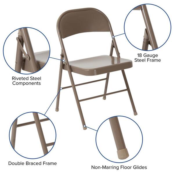 Carnegy Avenue - Beige Metal Outdoor Safe Folding Chair