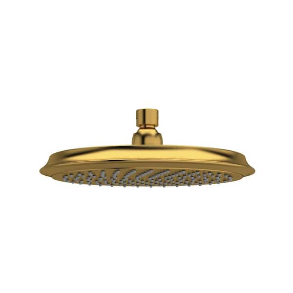 1-Spray Patterns 8.875 in. Ceiling Mount Fixed Shower Head in Brushed Gold