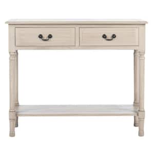 Primrose 2-Drawer Off-White Wood Console Table