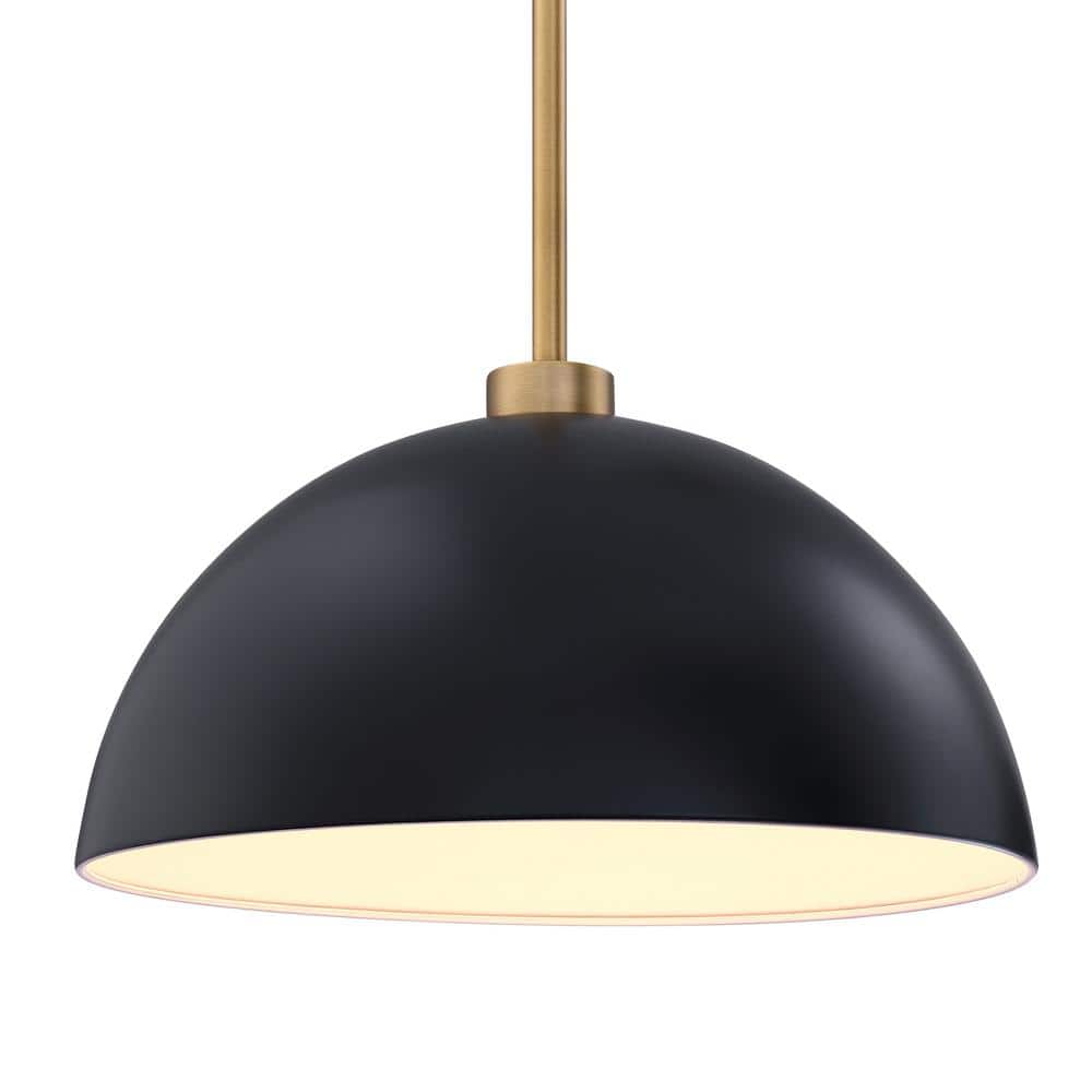 Percy Black and Gold Modern Drum Pendant Light