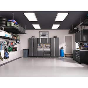 Pro Series 156 in. W x 84.75 in. H x 24 in. D 18-Gauge Welded Steel Garage Cabinet Set in Gray (8-Piece)