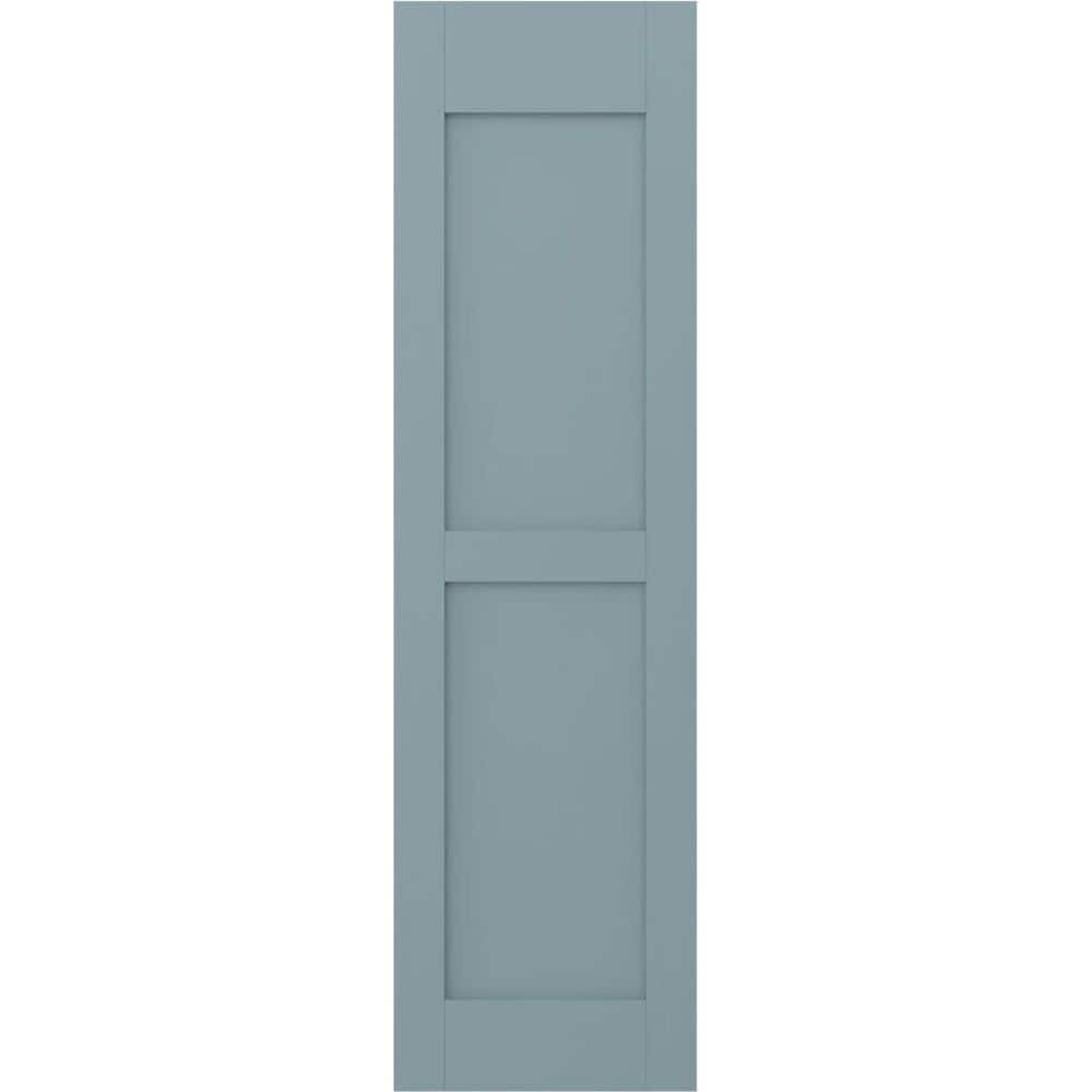 15 in. W x 66 in. H Americraft 2-Equal Flat Panel Exterior Real Wood Shutters Pair in Peaceful Blue price history on PriceWatchPro