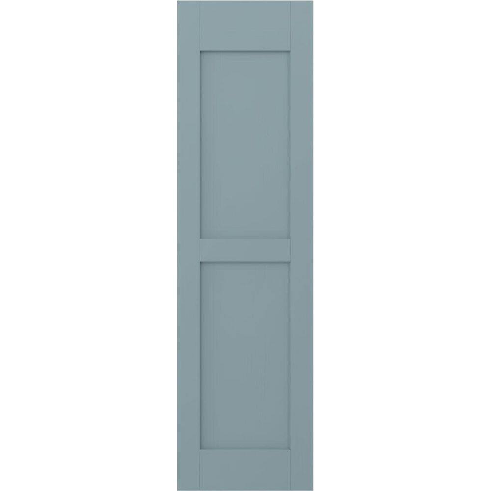 15 in. W x 71 in. H Americraft 2-Equal Flat Panel Exterior Real Wood Shutters Pair in Peaceful Blue price history on PriceWatchPro