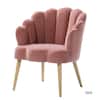 Flora Pink Scalloped Velvet Arm Chair