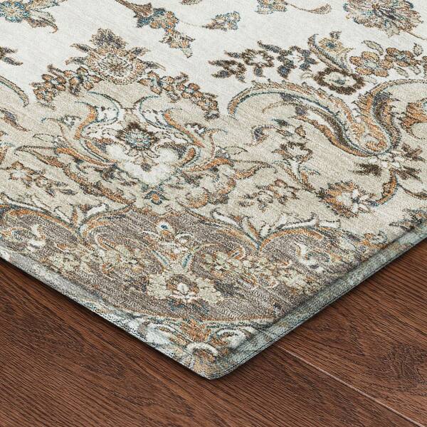 Mayfield Premium Machine Washable Abstract AMF2495 Ivory 10 ft. x 14 ft. Area Rug
