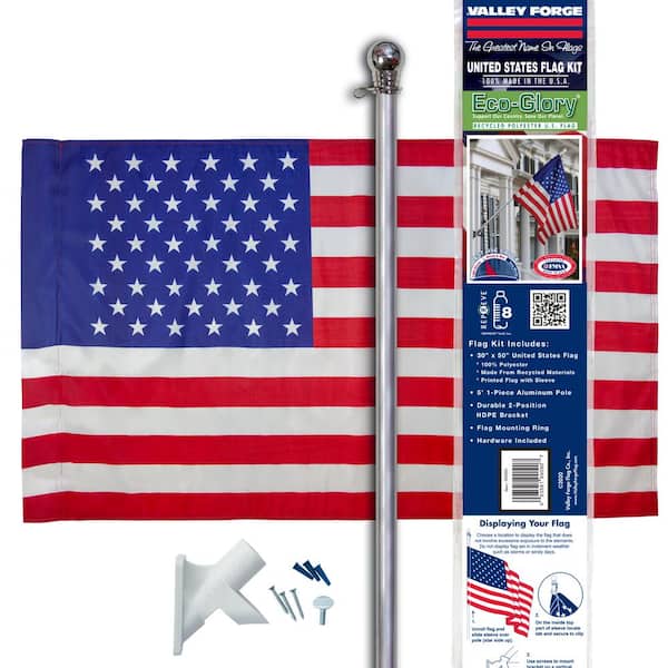 Valley Forge Flag 30-in x 50-in EcoGlory U.S. Flag Kit