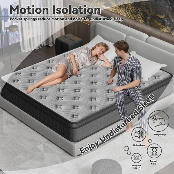 Somnify King Size Firm 12 in. Gel Memory Foam Hybrid Mattress with