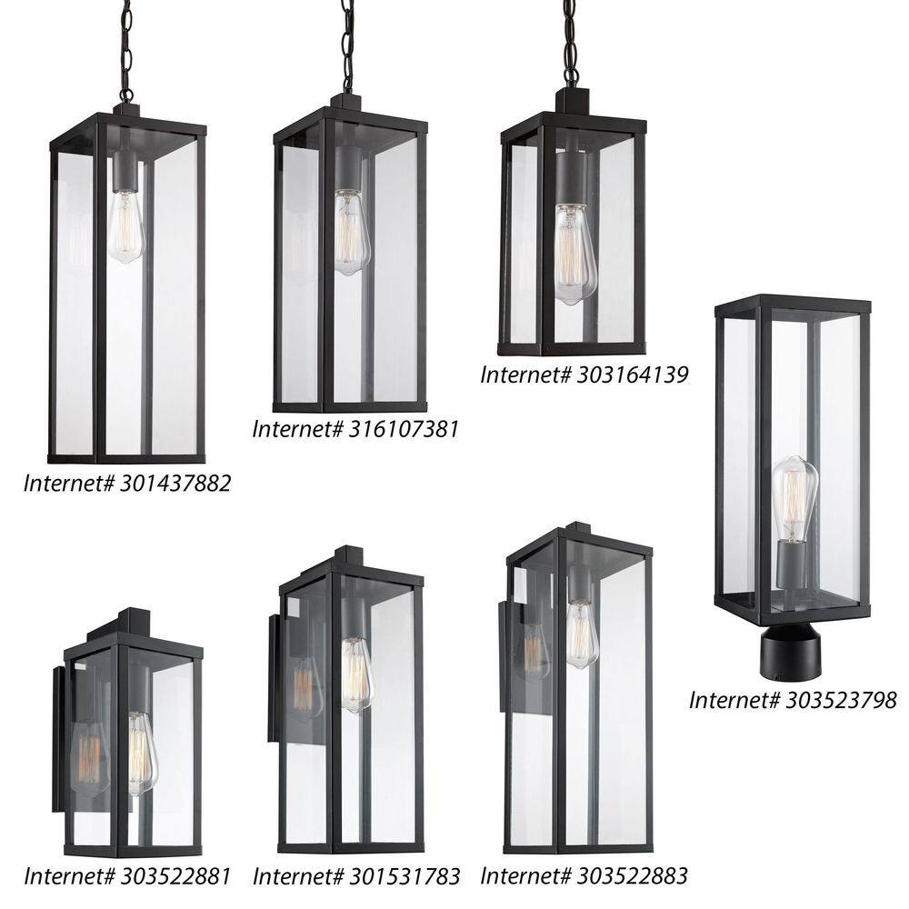 Oxford Industrial Black Outdoor Post Lantern, 19.25" Height