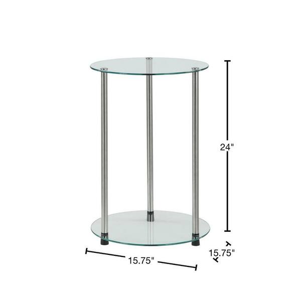 two tier glass end table