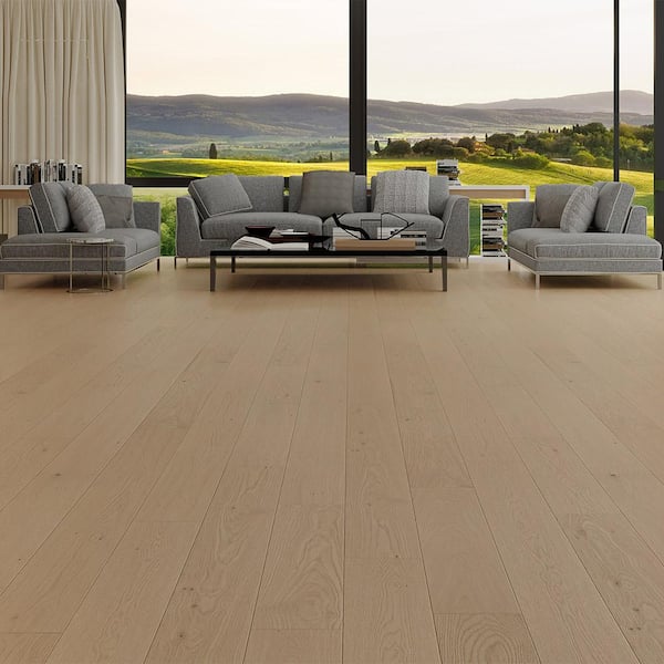 Grand Buckland 1/2 in. T x 7.5 in. W Tongue and Groove Wire Brushed Engineered Hardwood Flooring (31.09 sq.ft./case)