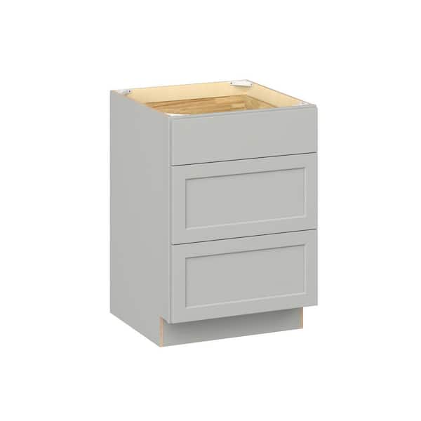 Emerson Whisper Gray Base 3 drawer Ready to Assemble Kitchen Cabinet (24 in. W x 34.5 in. H x 24 in. D)